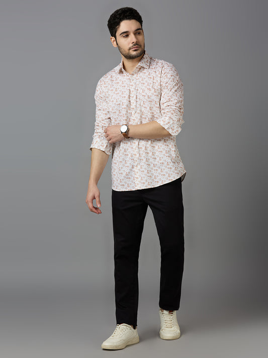 KOMPANION Smart Fit Formal Cotton Shirt for Men Brown