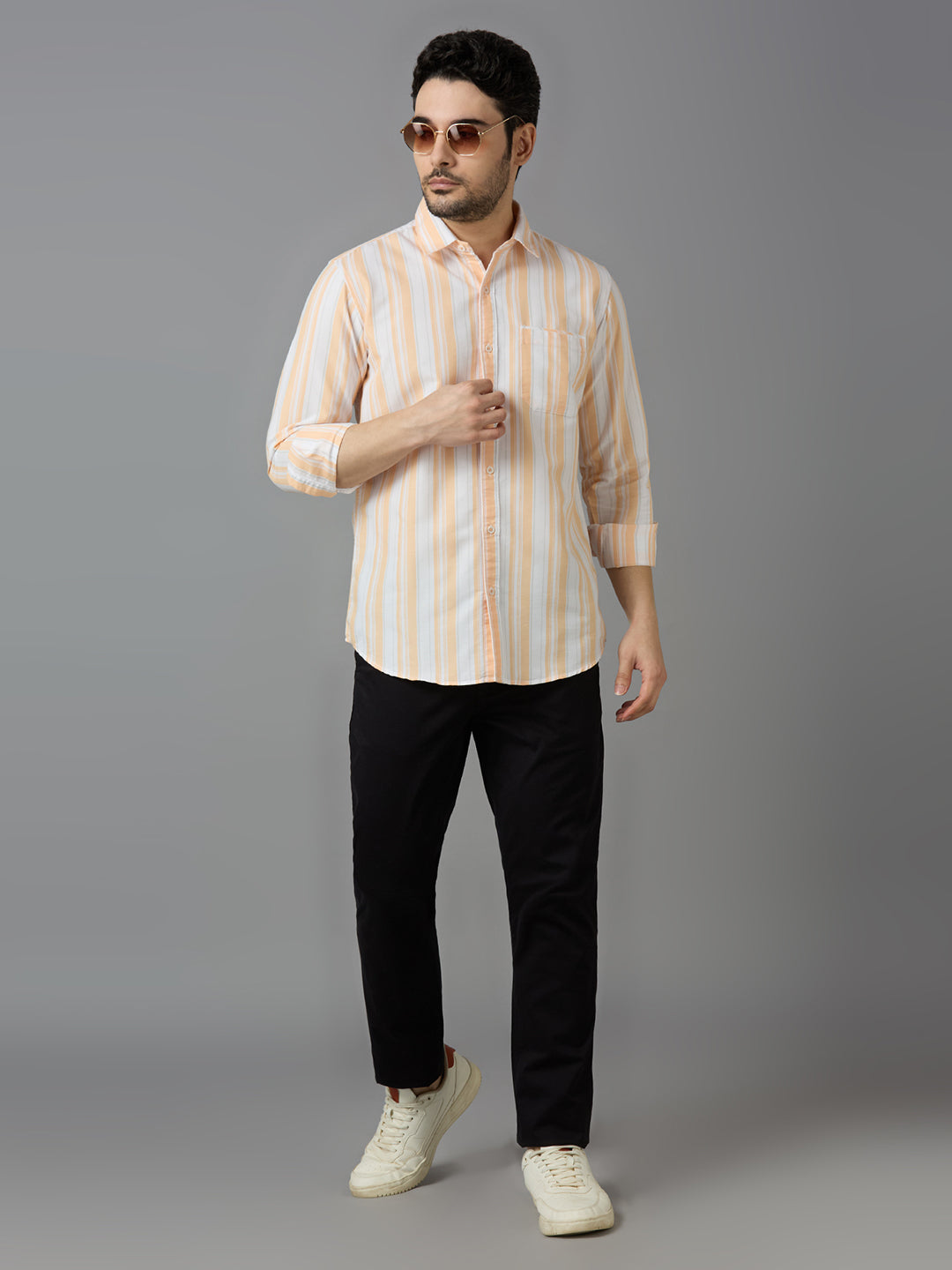 KOMPANION Smart Fit Casual Shirt for Men Peach