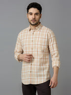 KOMPANION Smart Fit Casual Shirt for Men Brown