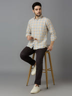KOMPANION Smart Fit Casual Shirt For Men Cream