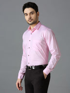 Baby Pink Elegant Office Wear Shirt for Men | Allen Brown Satin