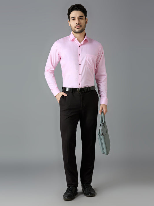 Baby Pink Elegant Office Wear Shirt for Men - ALLEN BROWN