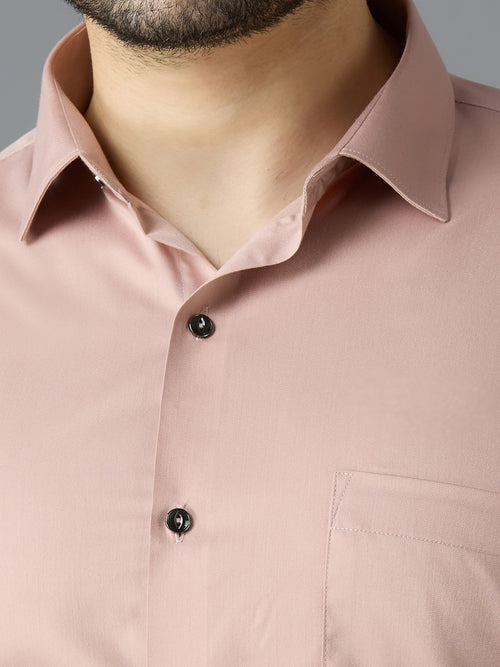Blush Pink Elegant Office Wear Shirt for Men | Allen Brown Satin