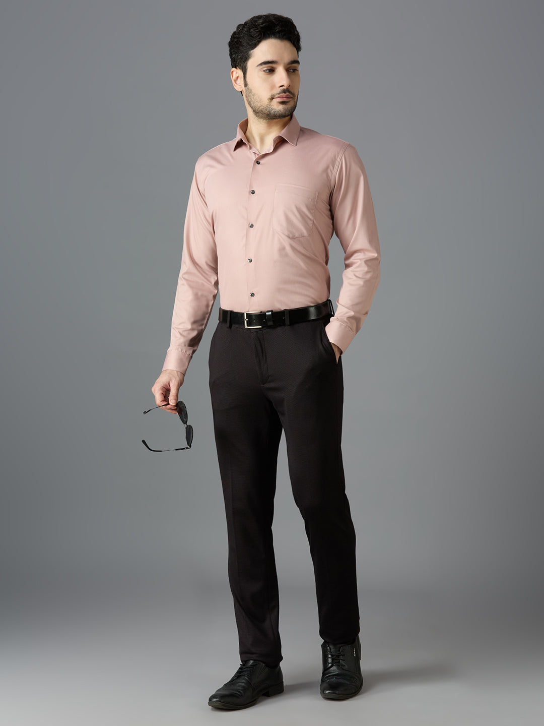 Blush Pink Elegant Office Wear Shirt for Men | Allen Brown Satin