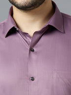 Purple Elegant Office Wear Shirt for Men | Allen Brown Satin