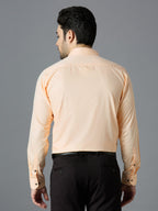 Cream Elegant Office Wear Shirt for Men | Allen Brown Satin