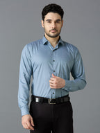 Grey Elegant Office Wear Shirt for Men | Allen Brown Satin