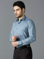 Grey Elegant Office Wear Shirt for Men | Allen Brown Satin