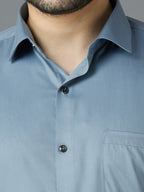 Grey Elegant Office Wear Shirt for Men | Allen Brown Satin