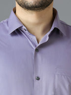 Dove Grey Elegant Office Wear Shirt for Men | Allen Brown Satin