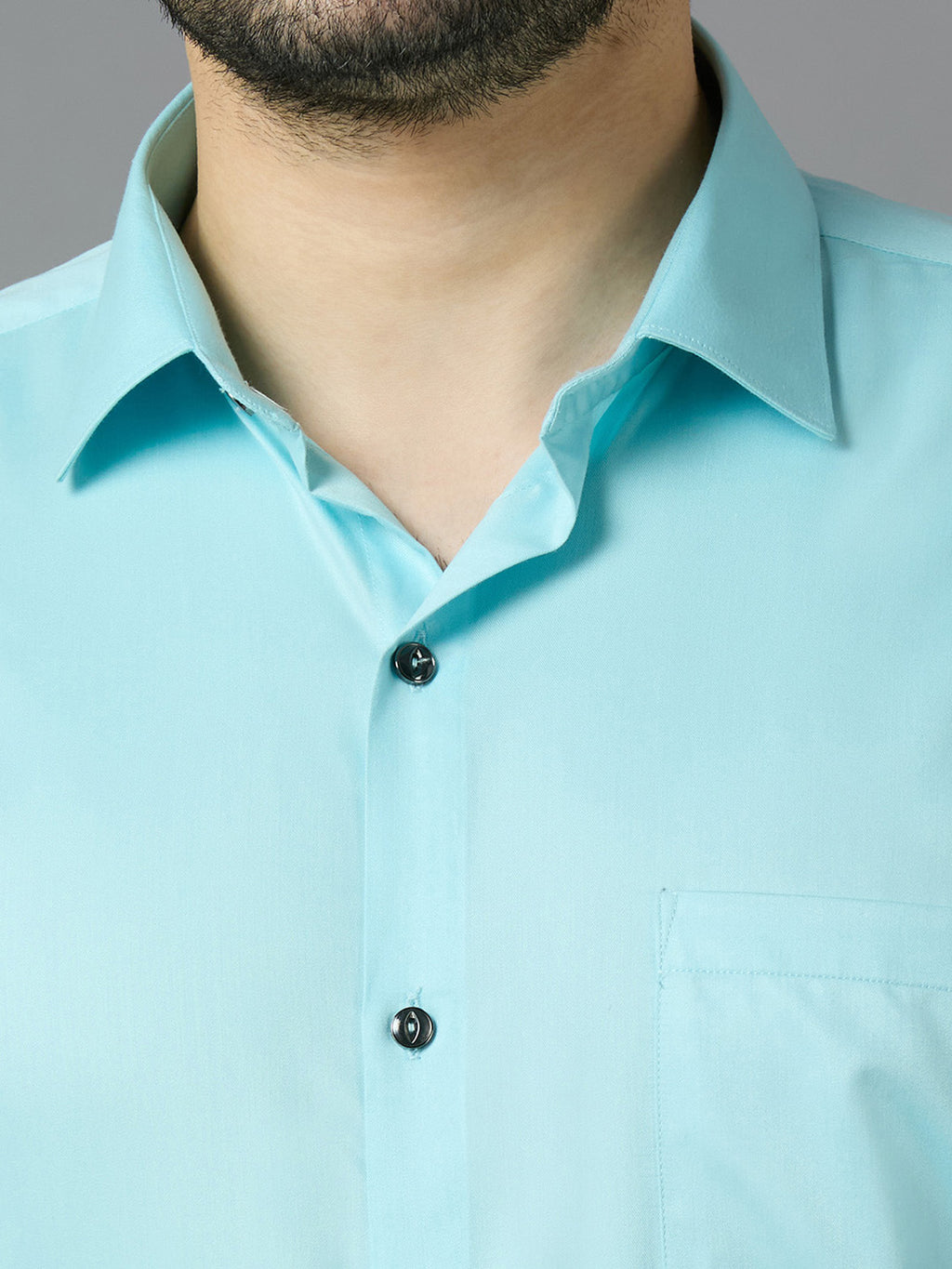 Sky Blue Elegant Office Wear Shirt for Men | Allen Brown Satin