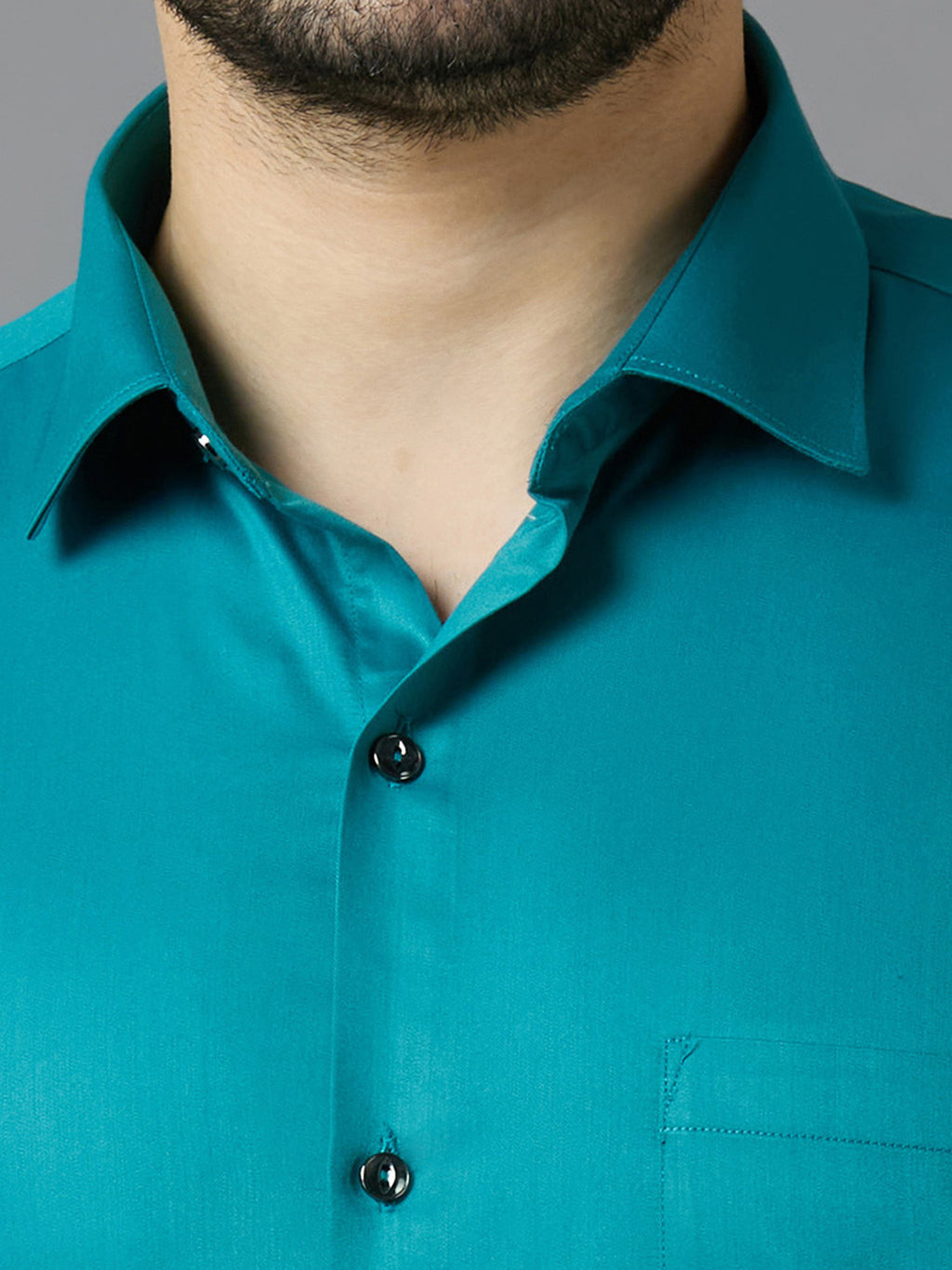 Teal Blue Elegant Office Wear Shirt for Men | Allen Brown Satin