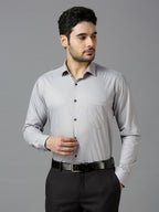 Cloud Grey Elegant Office Wear Shirt for Men | Allen Brown Satin
