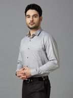 Cloud Grey Elegant Office Wear Shirt for Men | Allen Brown Satin