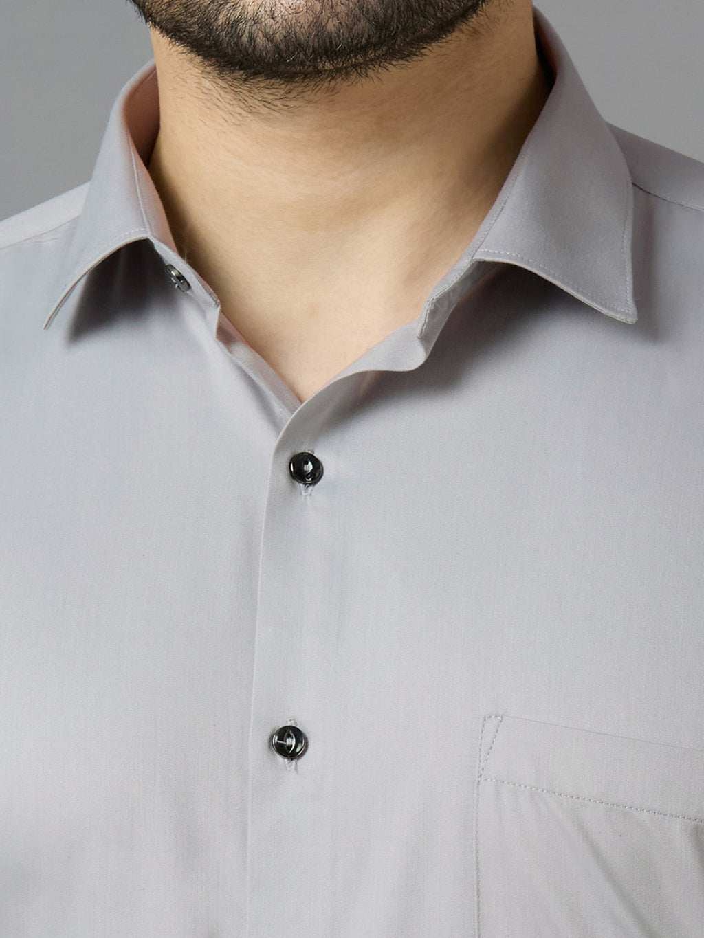 Cloud Grey Elegant Office Wear Shirt for Men | Allen Brown Satin