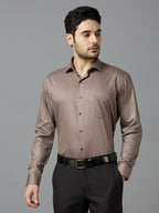 Brown Sugar Elegant Office Wear Shirt for Men | Allen Brown Satin