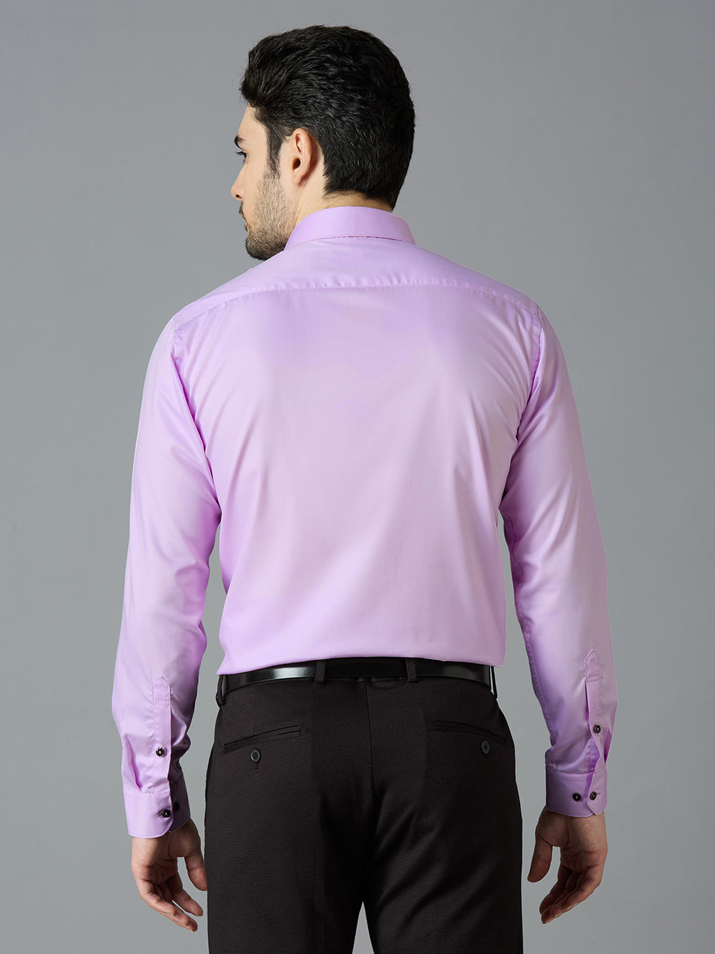 Lilac Elegant Office Wear Shirt for Men | Allen Brown Satin