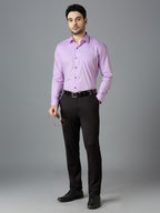 Lilac Elegant Office Wear Shirt for Men | Allen Brown Satin