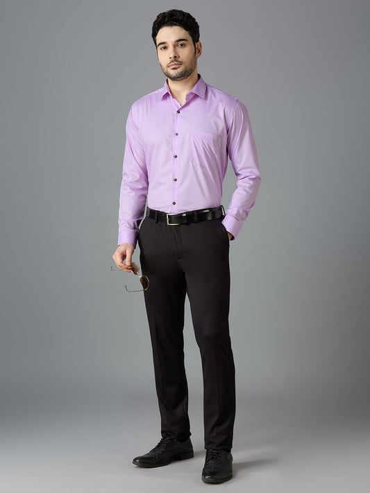 Lilac Elegant Office Wear Shirt for Men - ALLEN BROWN