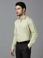 Tea Green Elegant Office Wear Shirt for Men | Allen Brown Satin