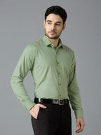 Pista Green Elegant Office Wear Shirt for Men | Allen Brown Satin