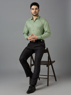 Pista Green Elegant Office Wear Shirt for Men | Allen Brown Satin