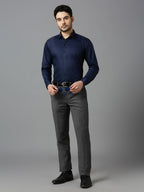 Neavy Blue Elegant Office Wear Shirt for Men | Allen Brown Satin