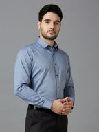 Men's AshGrey Plain Office Wear Long Sleeves Solid Shirt - Allen Brown