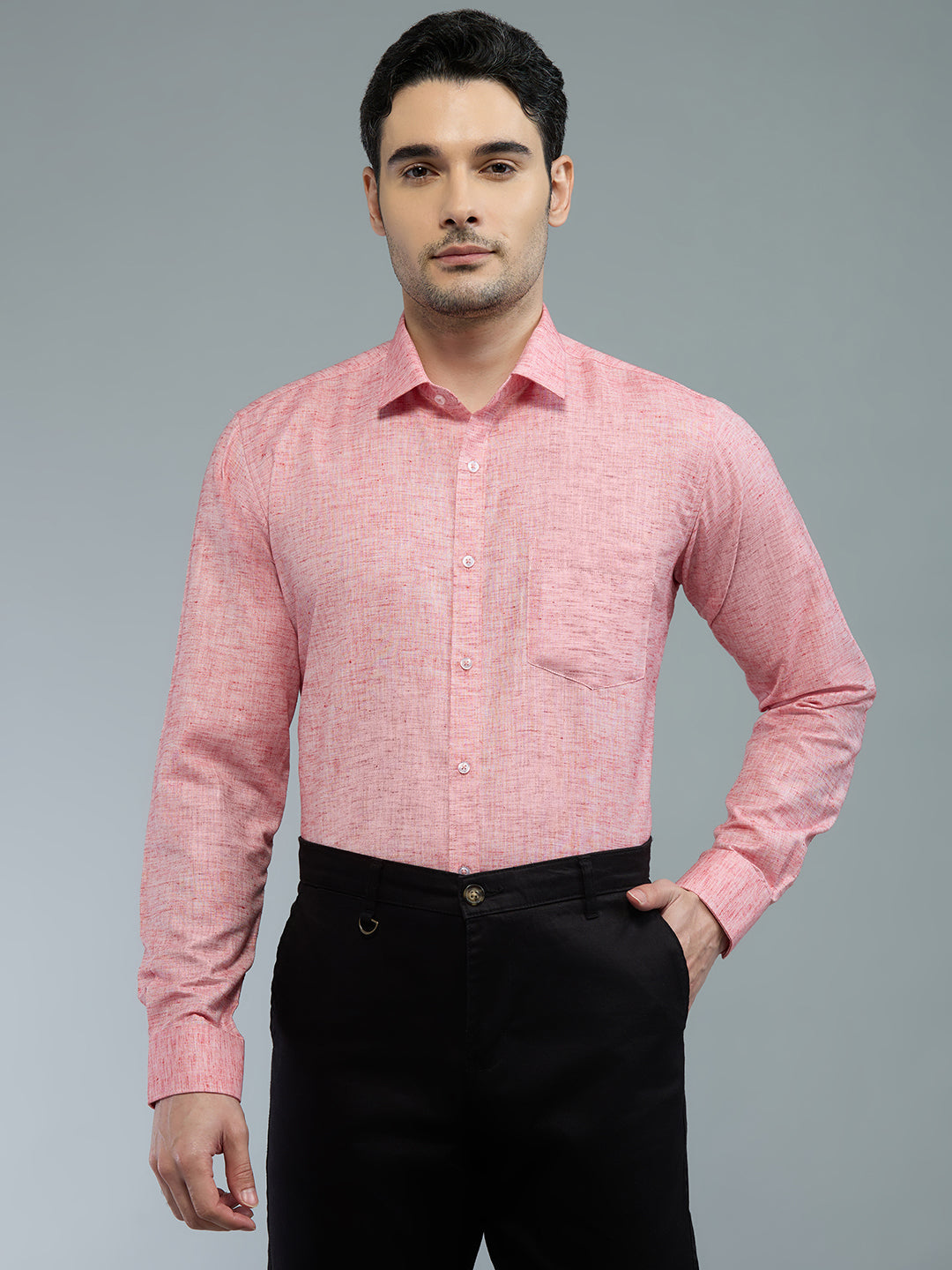 Red - Allen Brown Men's Solid Shirt | Apollo Linen