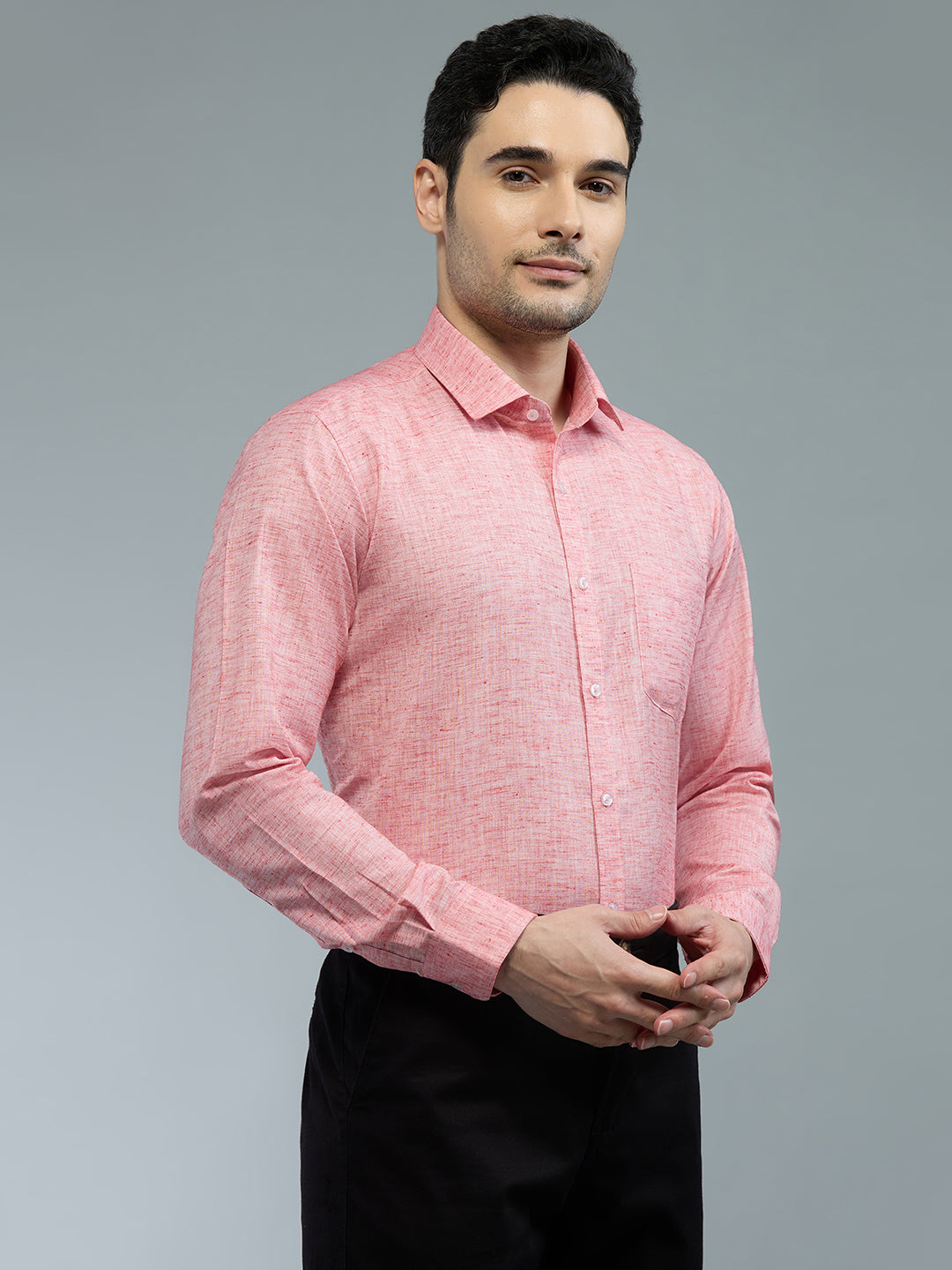 Red - Allen Brown Men's Solid Shirt | Apollo Linen