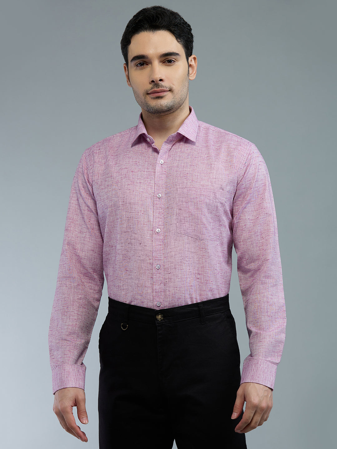 Purple - Allen Brown Men's Solid Shirt | Apollo Linen