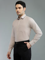 KOMPANION Men's Smart Office Plain Fawn Shirt | Oxford