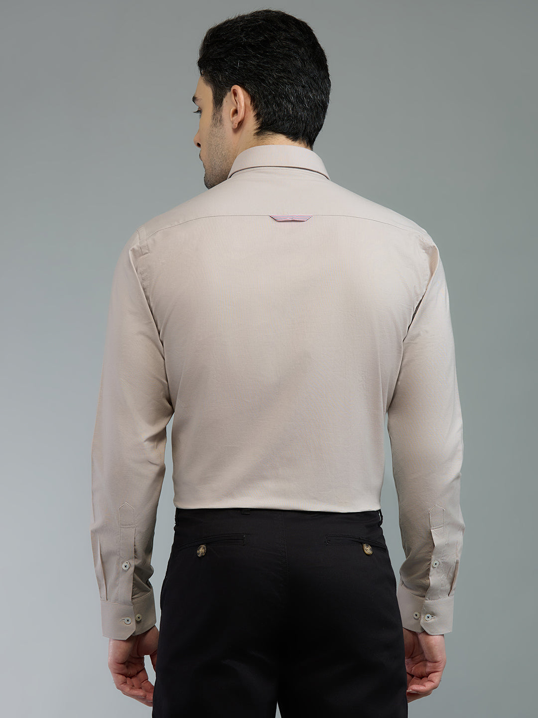 KOMPANION Men's Smart Office Plain Fawn Shirt | Oxford