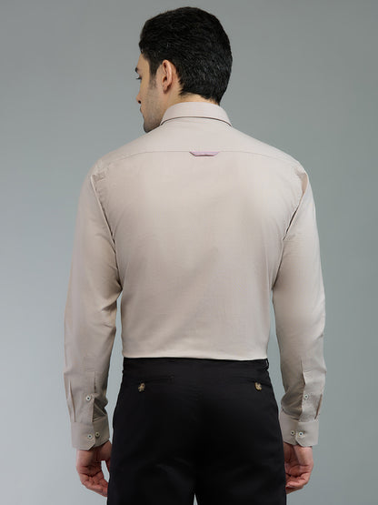 KOMPANION Men's Smart Office Plain Fawn Shirt | Oxford