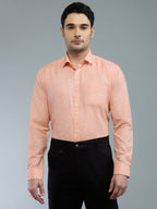 Orange - Allen Brown Men's Solid Shirt | Apollo Linen