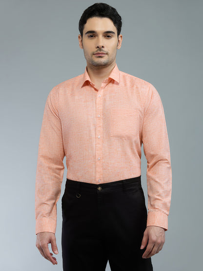 Orange - Allen Brown Men's Solid Shirt | Apollo Linen