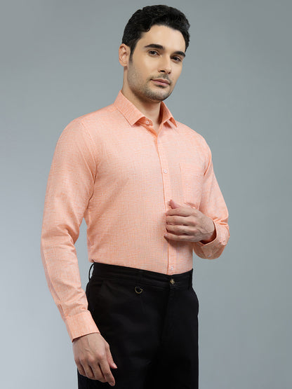 Orange - Allen Brown Men's Solid Shirt | Apollo Linen