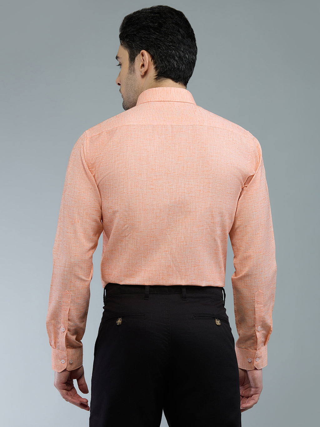 Orange - Allen Brown Men's Solid Shirt | Apollo Linen