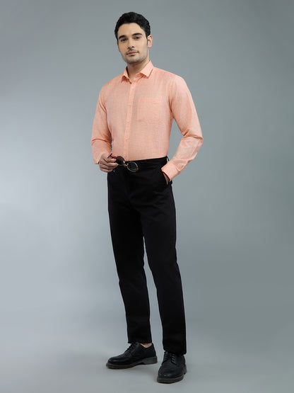 Orange - Allen Brown Men's Solid Shirt | Apollo Linen