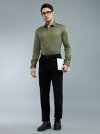 Mehendi Green - Kompanion Men's Solid Shirt | Lycra