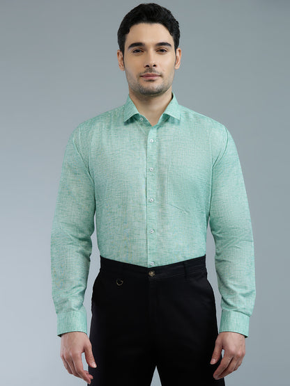 Green - Allen Brown Men's Solid Shirt | Apollo Linen