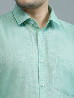 Green - Allen Brown Men's Solid Shirt | Apollo Linen