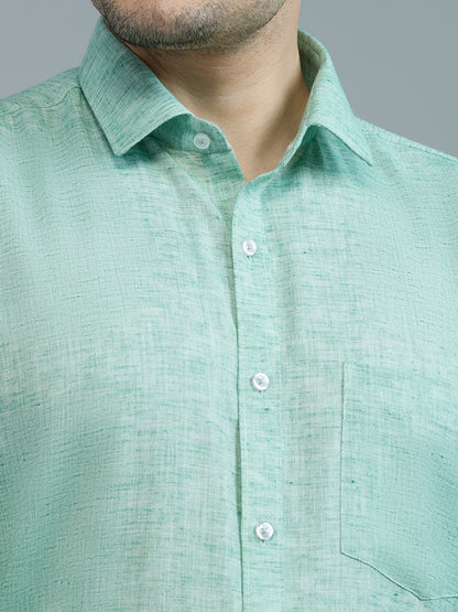Green - Allen Brown Men's Solid Shirt | Apollo Linen