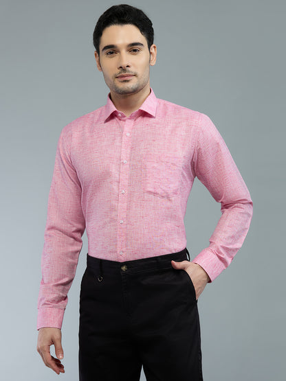 Pink - Allen Brown Men's Solid Shirt | Apollo Linen