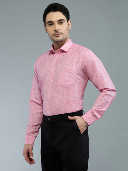 Pink - Allen Brown Men's Solid Shirt | Apollo Linen