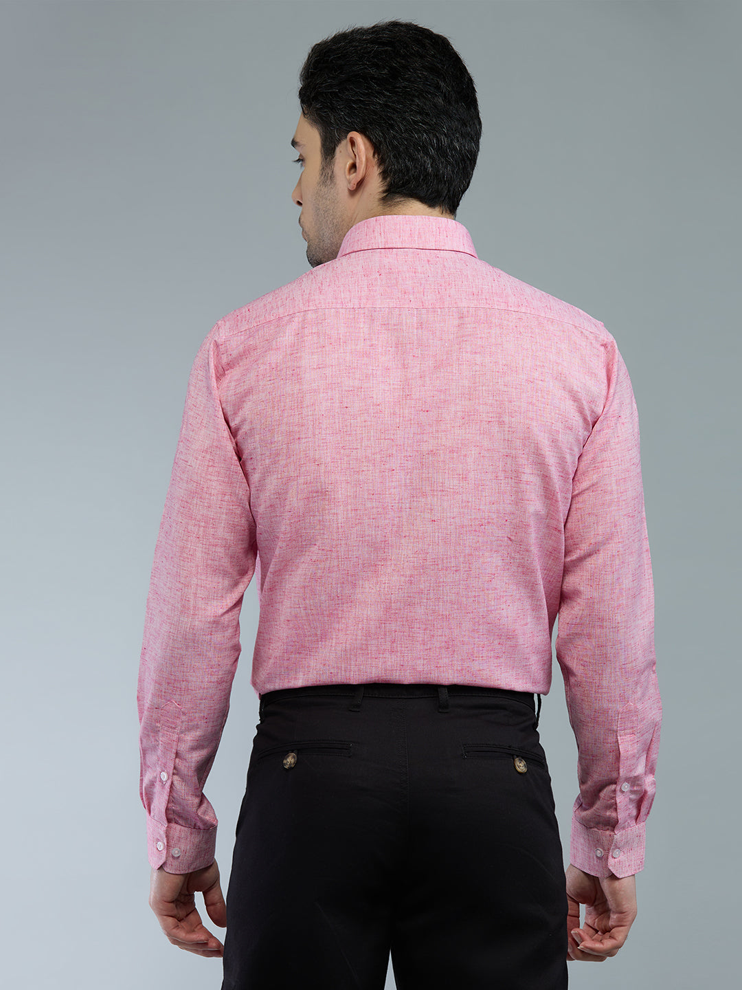 Pink - Allen Brown Men's Solid Shirt | Apollo Linen
