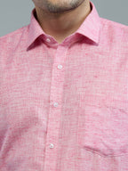 Pink - Allen Brown Men's Solid Shirt | Apollo Linen