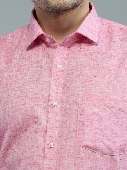 Pink - Allen Brown Men's Solid Shirt | Apollo Linen