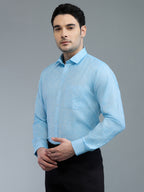 Blue - Allen Brown Men's Solid Shirt | Apollo Linen