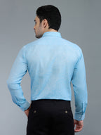 Blue - Allen Brown Men's Solid Shirt | Apollo Linen